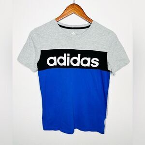 Adidas Boys Colorblock Short Sleeve Tshirt Gray Medium 10-12